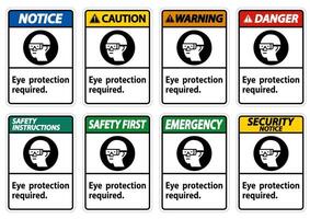 Protection des yeux requise symbole signe isoler sur fond blanc vecteur