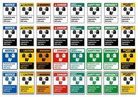 porter un équipement de protection dans cette zone avec des symboles ppe vecteur