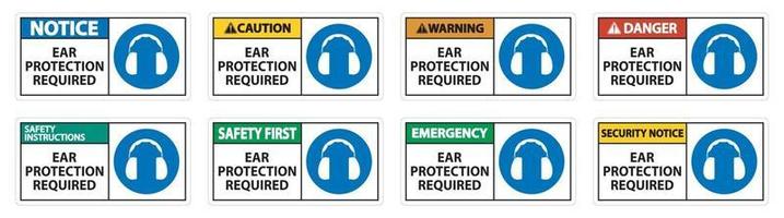 protection auditive requis symbole signe isoler sur fond transparent, illustration vectorielle vecteur