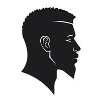 profil afro américain homme silhouette vecteur