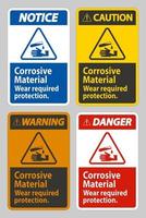 matériaux corrosifs, protection requise contre l'usure vecteur
