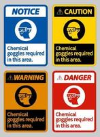 lunettes de protection contre les produits chimiques requises dans ce domaine vecteur