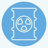 icône nucléaire pollution. en relation à climat changement symbole. bleu yeux style. Facile conception modifiable. Facile illustration vecteur