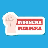 Indonésie Merdeka autocollants vecteur
