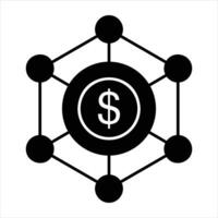 argent partage glyphe icône conception style vecteur