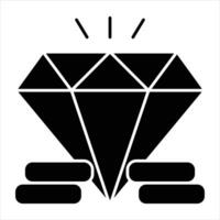 diamant glyphe Icônes conception style vecteur