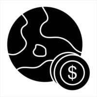 global argent glyphe Icônes conception style vecteur