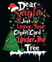 cher Père Noël, juste laisser votre crédit carte en dessous de le arbre vecteur