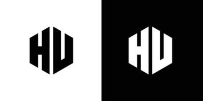 lettre h v polygone, hexagonal minimal et professionnel logo conception sur noir et blanc Contexte vecteur