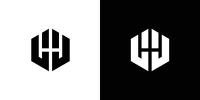 lettre l j polygone, hexagonal minimal et professionnel logo conception sur noir et blanc Contexte vecteur