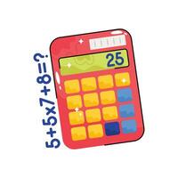 calculatrice griffonnage vecteur coloré autocollant. eps dix fichier