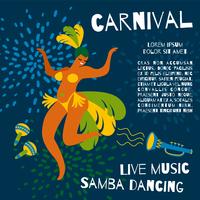 Carnaval du Brésil. Modèle de vecteur pour le concept de carnaval
