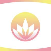 lotus bien-être Jaune rose cercle fleur logo vecteur