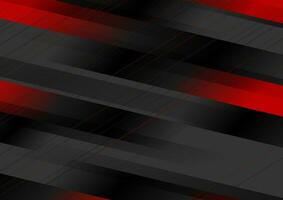 abstrait noir rouge salut-technologie géométrique minimal Contexte vecteur