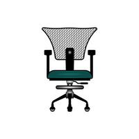 Bureau travail chaise icône vecteur isolé sur blanc Contexte.