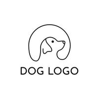 création de logo de ligne de tête de chien vecteur