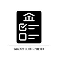 pixel parfait glyphe style icône représentant vote, isolé vecteur illustration, plat conception élection symbole.