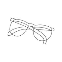 main tiré contour plié lunettes. noir et blanc griffonnage vecteur illustration isolé sur une blanc Contexte