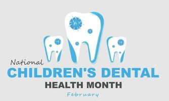nationale enfants dentaire santé mois. arrière-plan, bannière, carte, affiche, modèle. vecteur illustration.