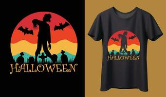 conception de t-shirt d'halloween vecteur