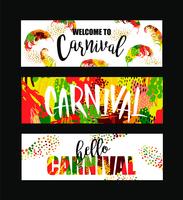 Carnaval. Bannières festives lumineuses tendance style abstrait. vecteur