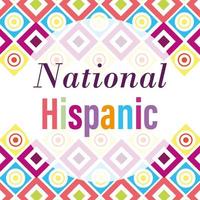 mois du patrimoine hispanique national, fête annuelle aux états-unis, fond de décoration géométrique vecteur