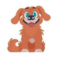 marrant rouge chien. souriant chien. dessin animé style, vecteur illustration