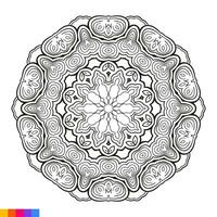 mandala art pour coloration livre. nettoyer décoratif rond ornement. Oriental modèle, vecteur illustration coloration livre page. circulaire modèle dans forme de mandala pour henné, Mehndi, tatouage, décoration.