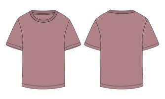 modèle d'illustration vectorielle de t-shirt à manches courtes vues avant et arrière vecteur
