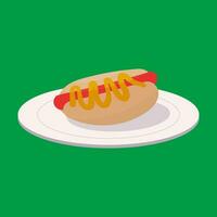 chaud chien vite nourriture assiette icône élément vecteur