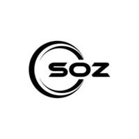 soz logo conception, inspiration pour une unique identité. moderne élégance et Créatif conception. filigrane votre Succès avec le frappant cette logo. vecteur