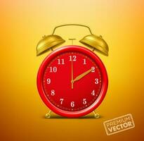 rouge alarme horloge, rouge cadran or cloche, vecteur dessin