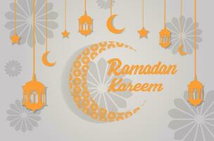 islamique croissant pour Ramadan kareem et aïd. d'or moitié lune modèle, Contexte illustration. vecteur