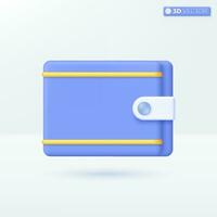 portefeuille icône symboles. bourse, poche, nature, temps, investissement, finance, argent cashback concept. 3d vecteur isolé illustration conception. dessin animé pastel minimal style. vous pouvez utilisé pour ux, interface utilisateur, impression un d