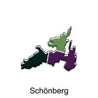 vecteur carte de schönberg coloré moderne contour conception, monde carte pays vecteur illustration conception modèle