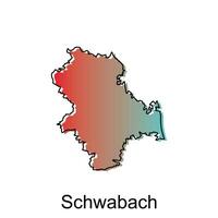 schwabach ville carte illustration. simplifié carte de Allemagne pays vecteur conception modèle