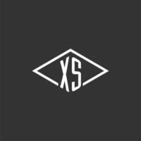 initiales xs logo monogramme avec Facile diamant ligne style conception vecteur