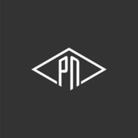 initiales pn logo monogramme avec Facile diamant ligne style conception vecteur