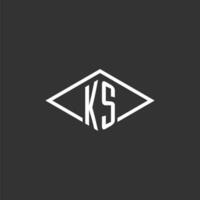 initiales ks logo monogramme avec Facile diamant ligne style conception vecteur