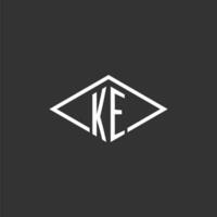 initiales ke logo monogramme avec Facile diamant ligne style conception vecteur