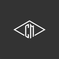 initiales cm logo monogramme avec Facile diamant ligne style conception vecteur