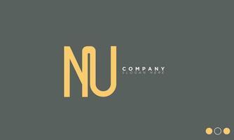 nu alphabet lettres initiales monogramme logo un, n et u vecteur