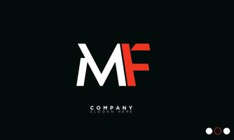 mf alphabet lettres initiales monogramme logo fm, m et f vecteur