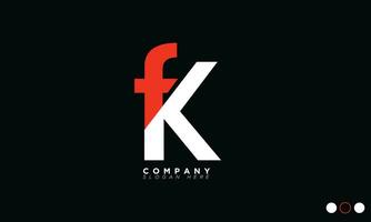 fk alphabet lettres initiales monogramme logo kf, f et k vecteur