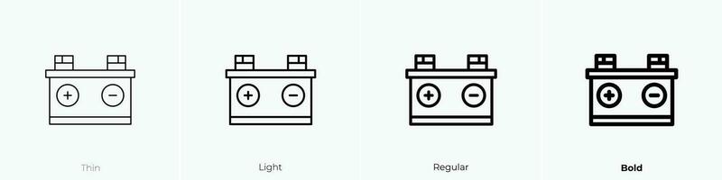 accumulateur icône. mince, lumière, ordinaire et audacieux style conception isolé sur blanc Contexte vecteur