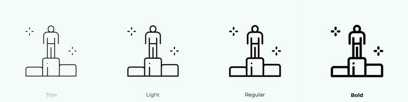 gagnant icône. mince, lumière, ordinaire et audacieux style conception isolé sur blanc Contexte vecteur