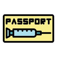 vaccin passeport icône vecteur plat