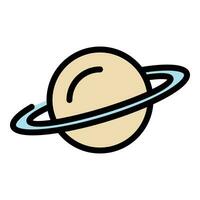 Saturne planète icône vecteur plat