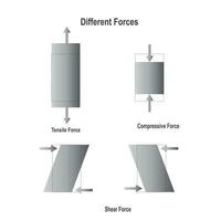 les types de les forces sont comprenant compressif, traction et tondre les forces. vecteur