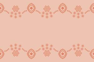 ethnique géométrique en tissu modèle traverser point.ikat broderie ethnique Oriental pixel modèle Rose or rose Contexte. abstrait, vecteur, illustration. texture, cadre, motifs, soie, Saint-Valentin rose fond d'écran. vecteur